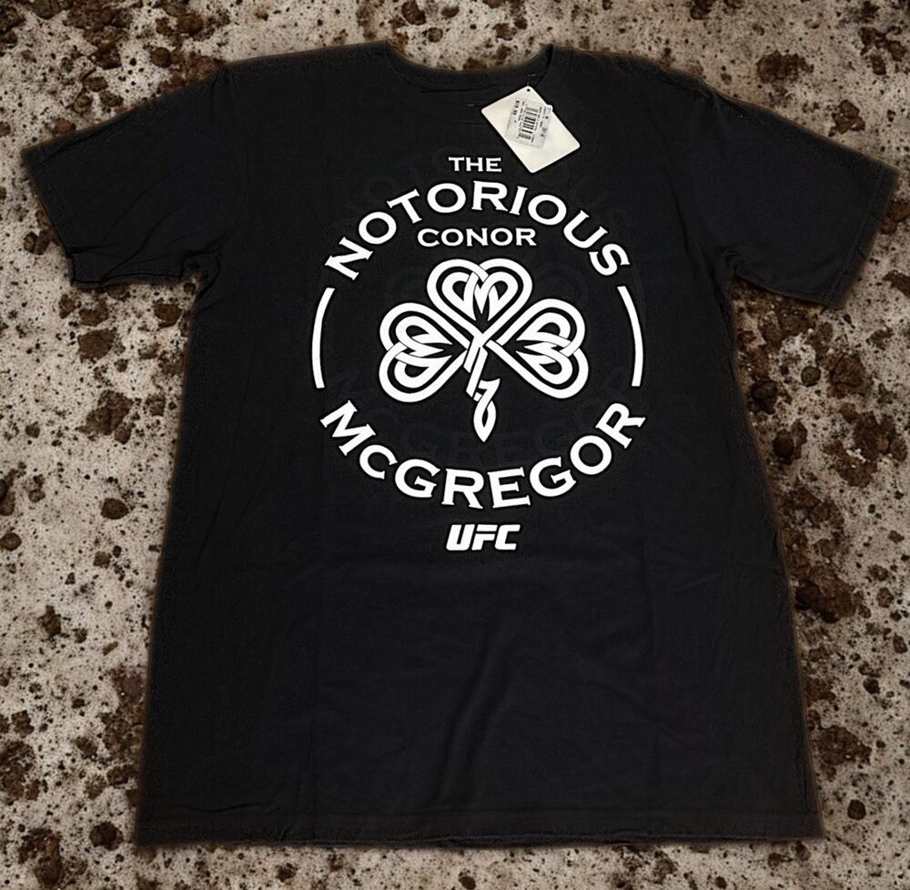 UFC Conor McGregor Reebok Notorious T-Shirt Black Men's Medium NWT Shamrock